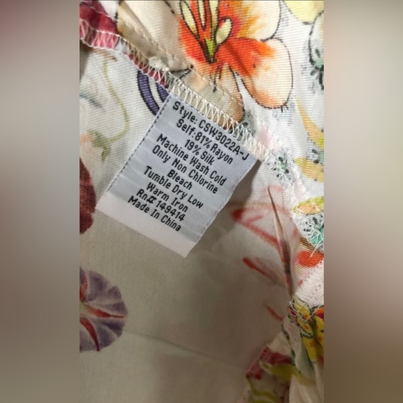 Johnny Was floral kimono blouse silk and rayon new without tag and label Size S - Picture 4 of 7